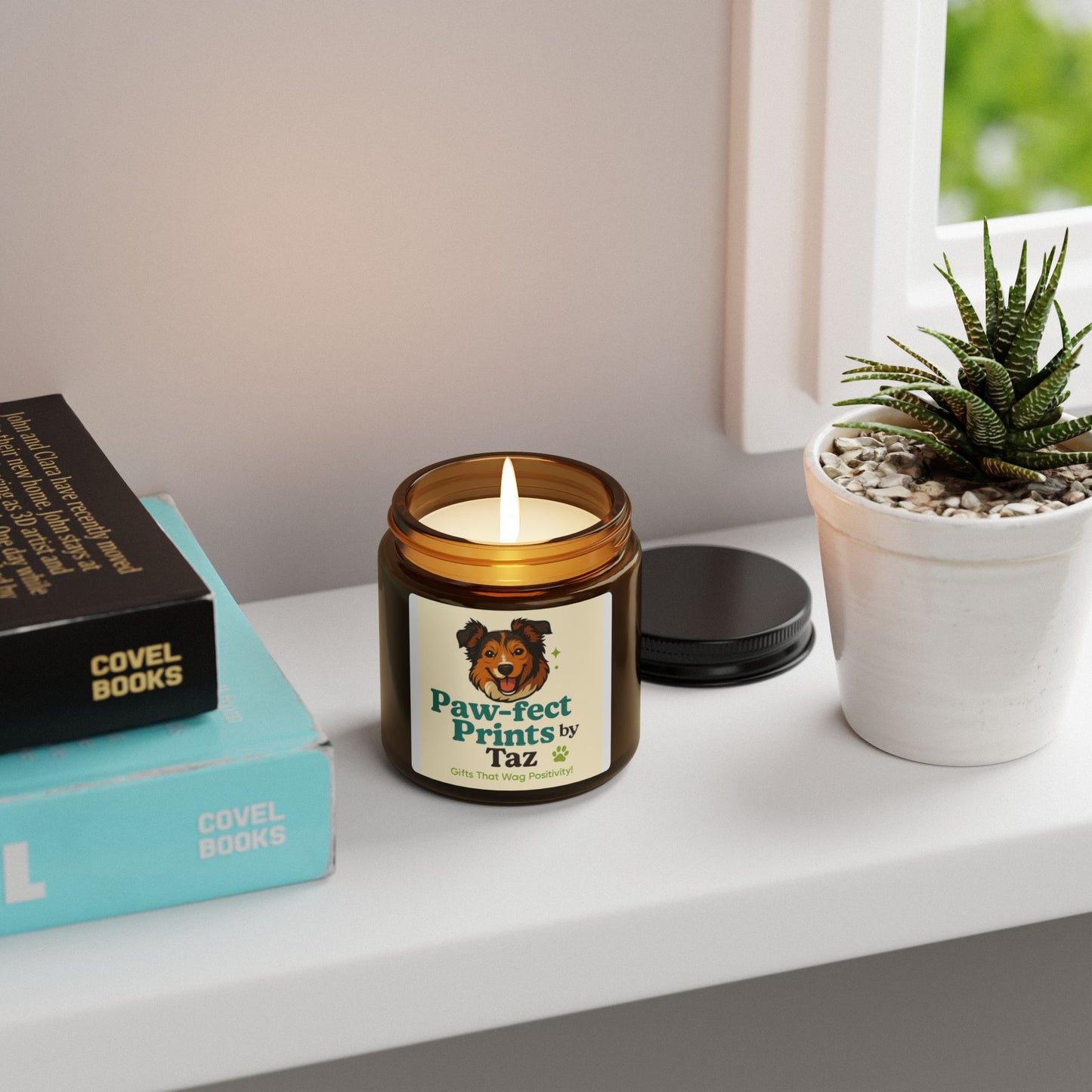 Soy Candle with Dog Design