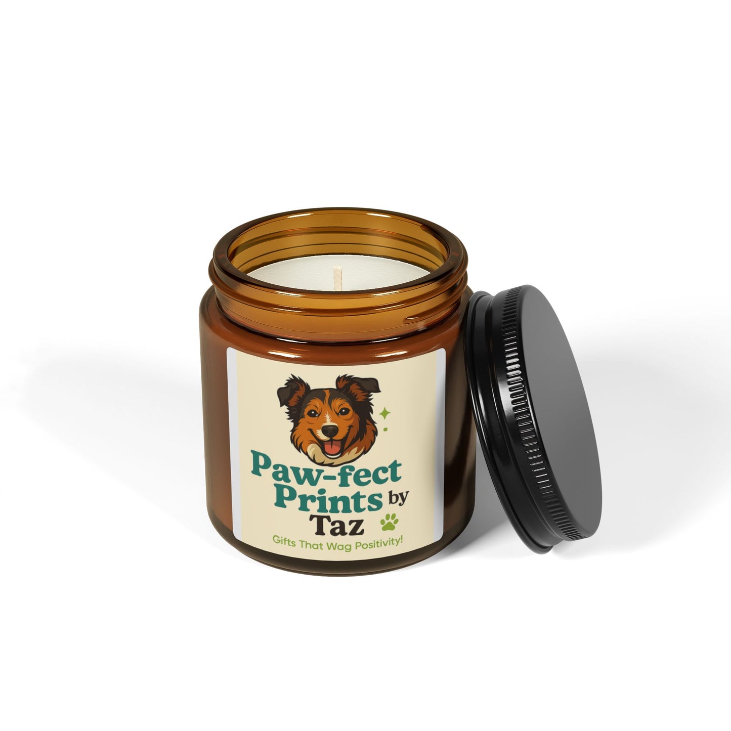 Soy Candle with Dog Design