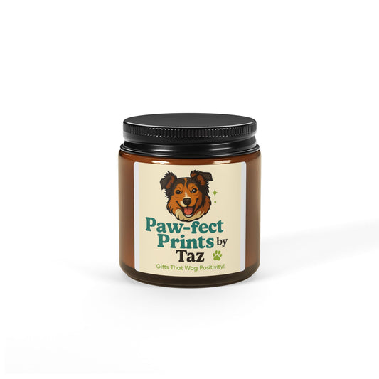 Soy Candle with Dog Design